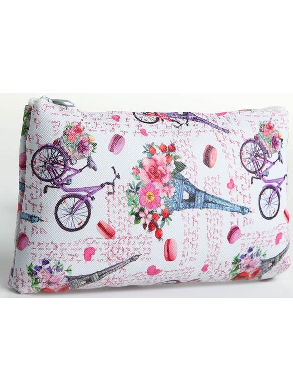 Косметичка на молнии, цвет белый/разноцветный