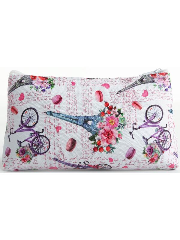 Косметичка на молнии, цвет белый/разноцветный