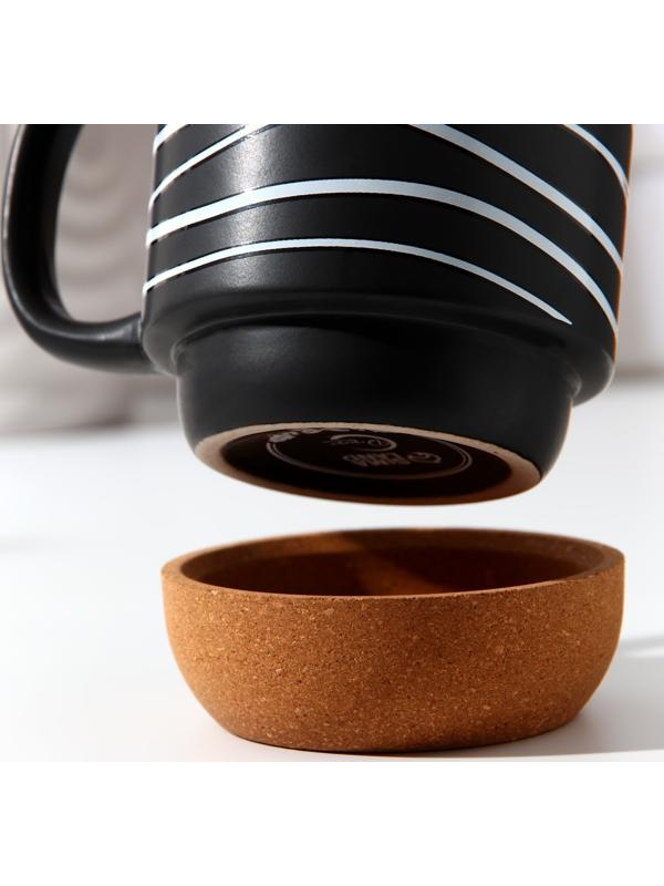 Кружка с пробковым дном «Геометрия», 400 мл