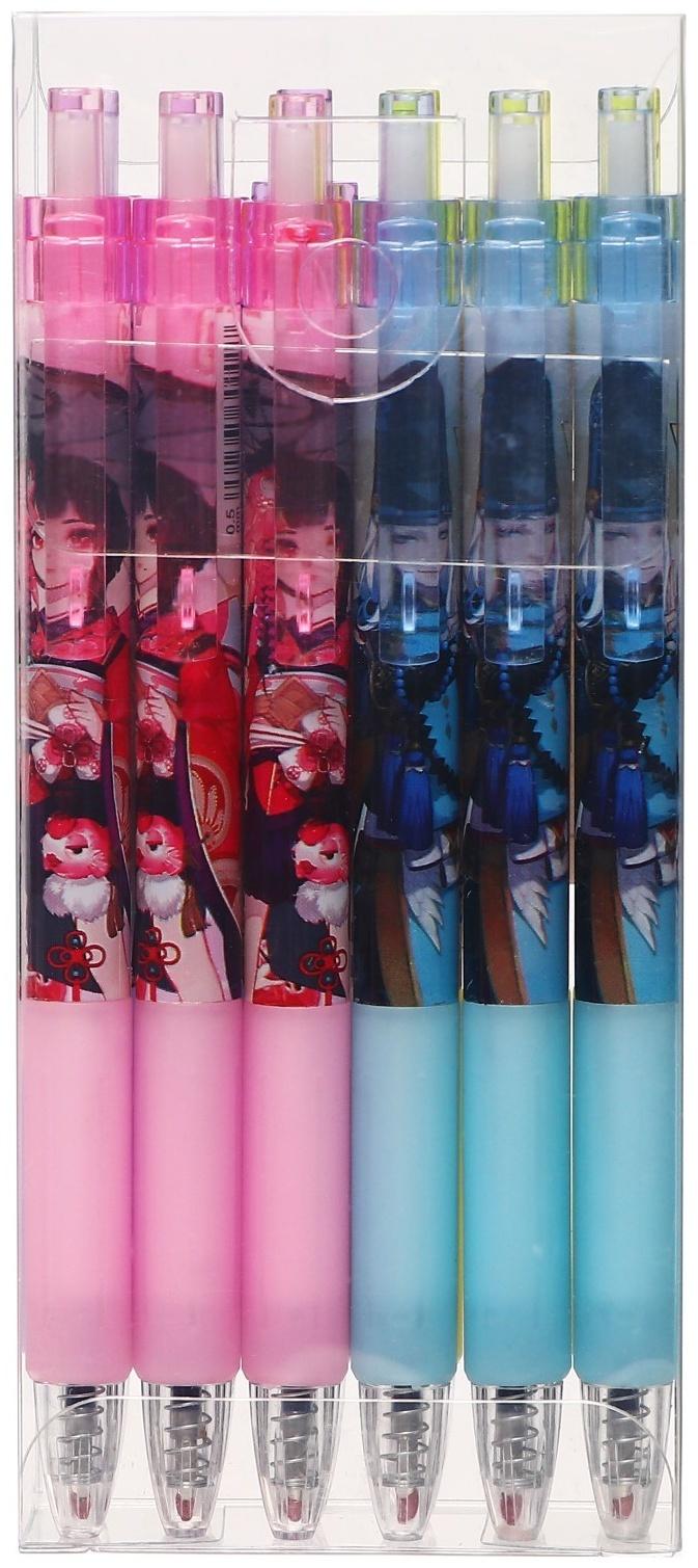 Ручка гелевая автоматическая Calligrata, 0,5мм, стержень синий, корпус Аниме