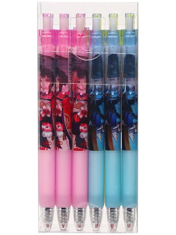 Ручка гелевая автоматическая Calligrata, 0,5мм, стержень синий, корпус Аниме