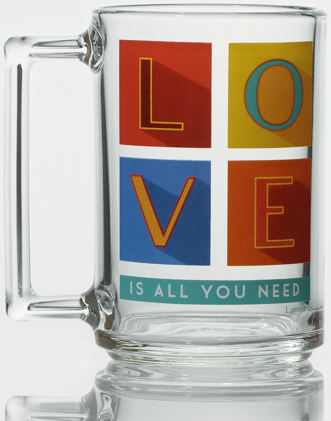 Кружка стеклянная «Фитнес», 320 мл, микс