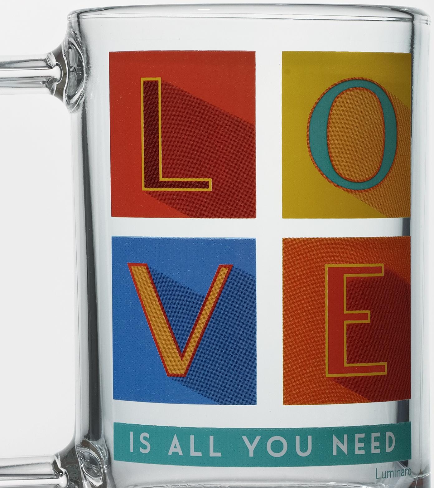 Кружка стеклянная «Фитнес», 320 мл, микс