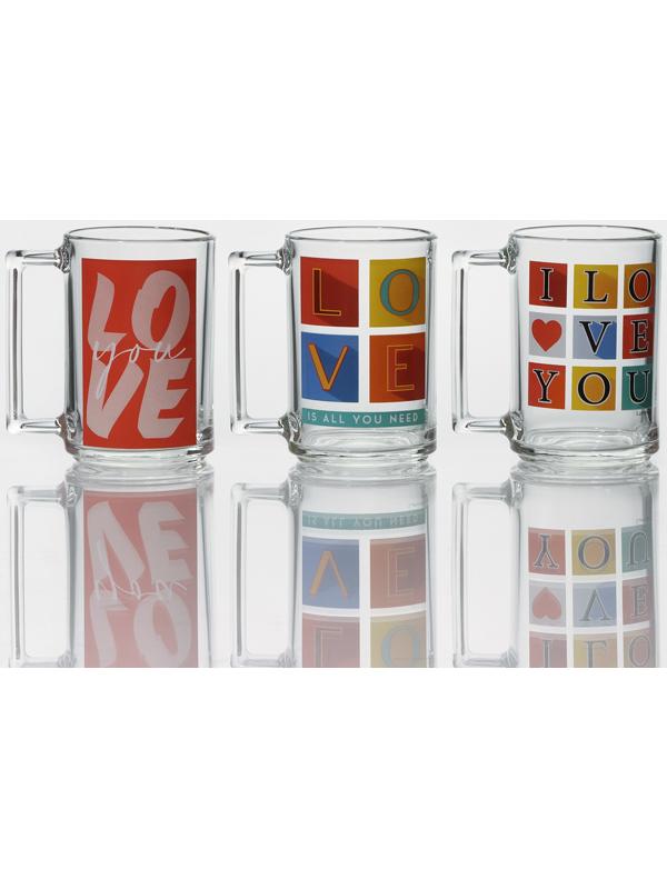 Кружка стеклянная «Фитнес», 320 мл, микс