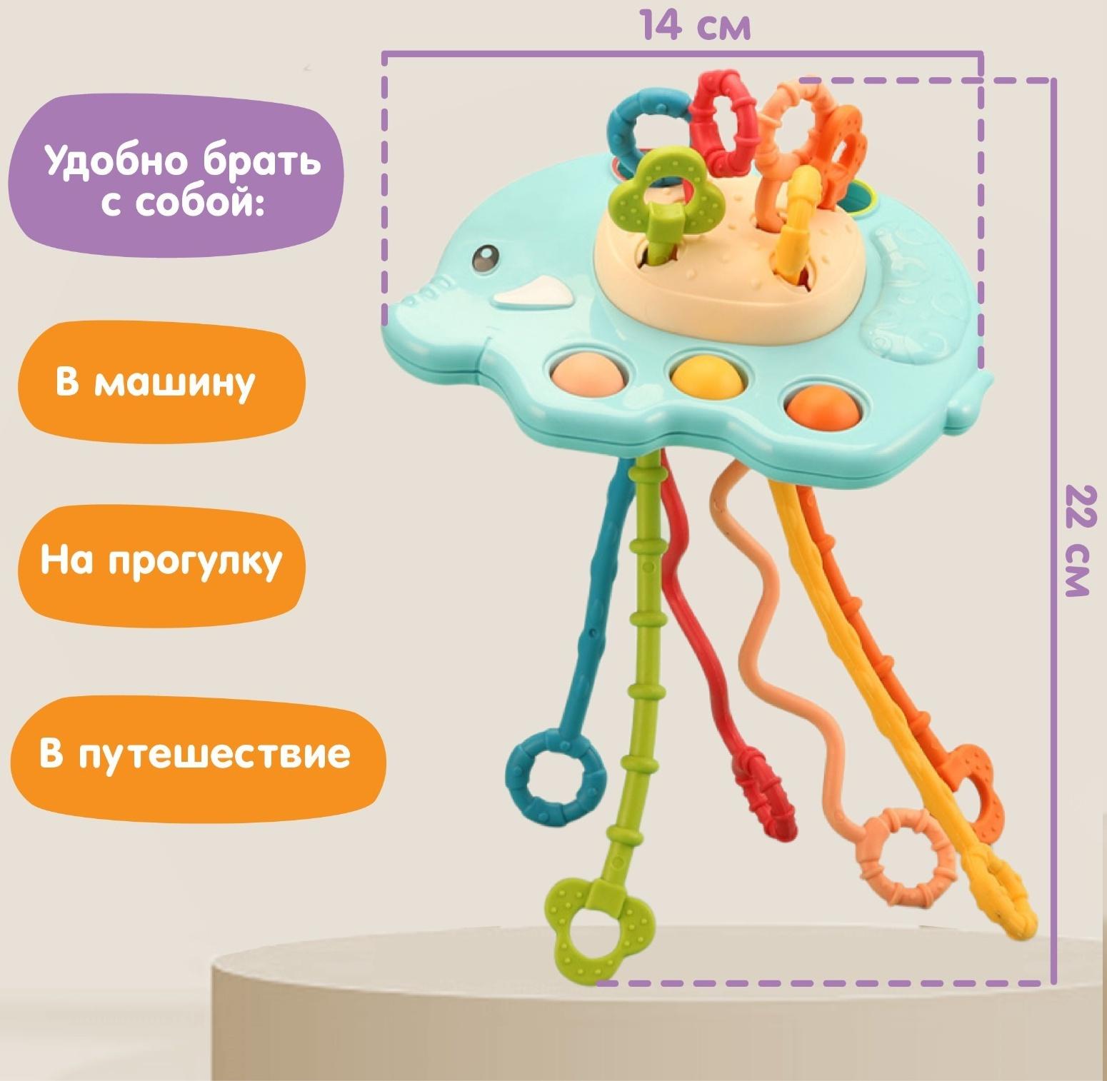 Сенсорная игрушка-тянучка для малышей «Слоник», грызунок, Монтессори, Крошка Я