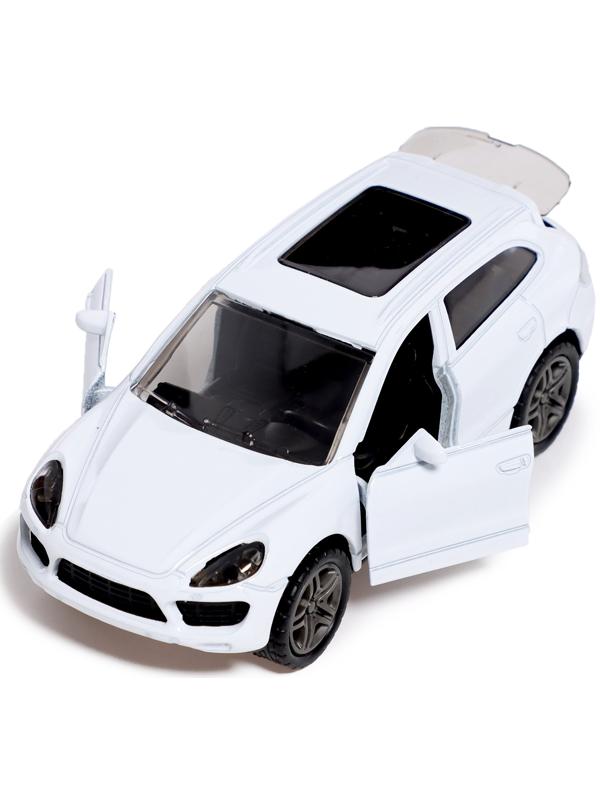 Машина металлическая «Каен», инерция, 1:32, открываются двери, световые и звуковые эффекты, цвет белый