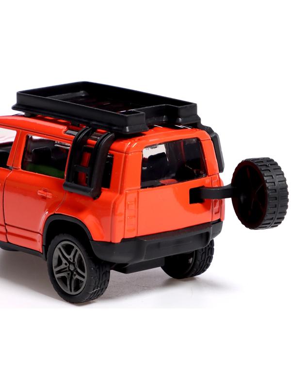 Машина металлическая «Ровер», инерция, 1:32, открываются двери, световые и звуковые эффекты, цвет оранжевый
