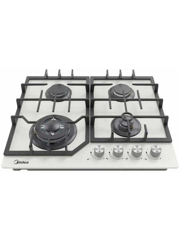 Варочная поверхность Midea MG643TGW, газовая, 4 конфорки, белая