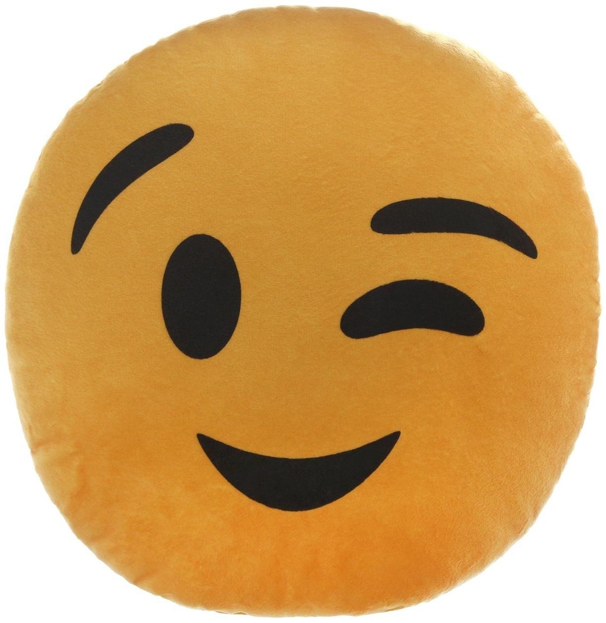 Подушка на подголовник МАТЕХ SMILE LINE, Подмигивание, 30 х 30 х 10 см, желтый