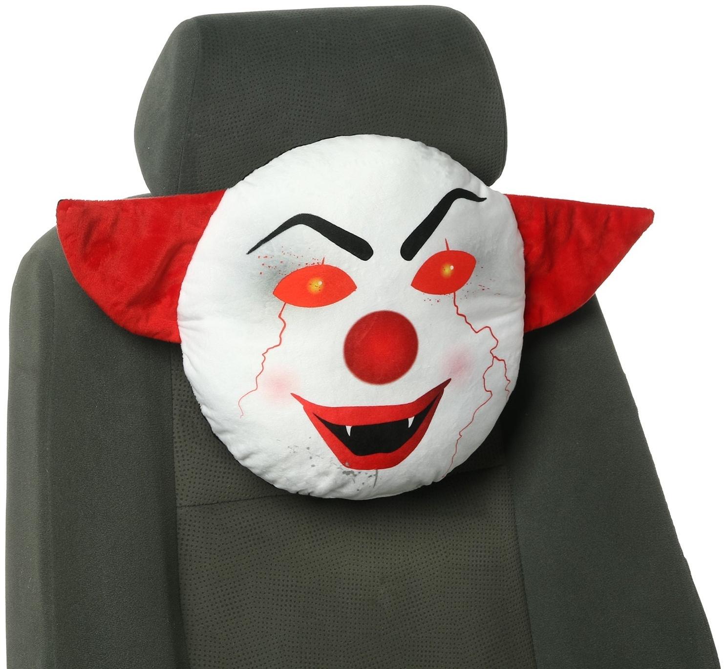 Подушка на подголовник МАТЕХ 18+ LINE, Клоун молнии, 30 х 30 х 10 см, черно-красный