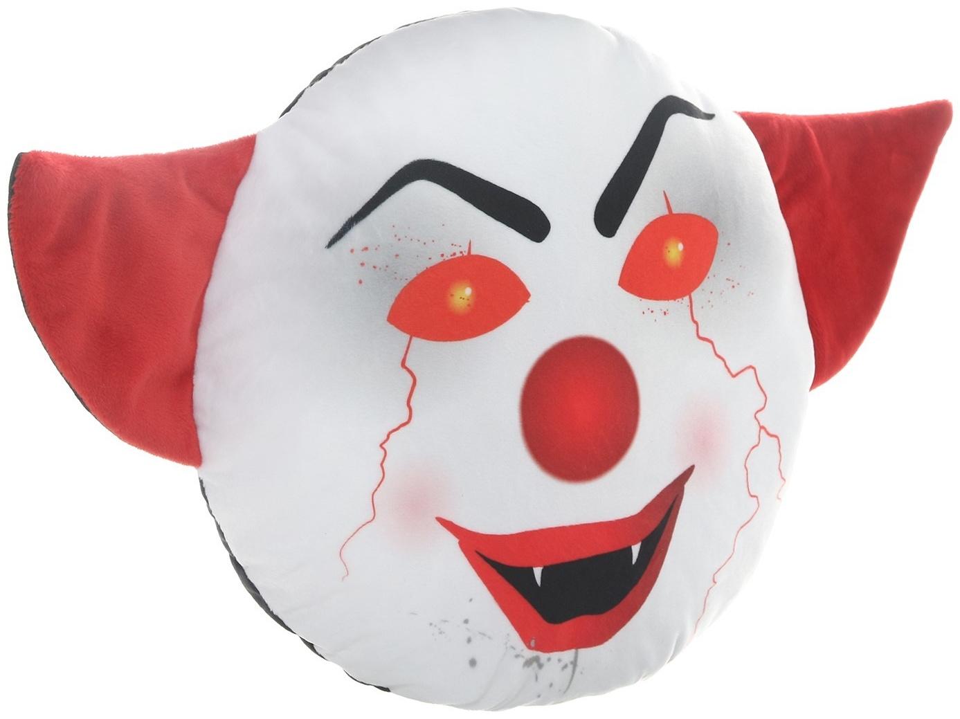 Подушка на подголовник МАТЕХ 18+ LINE, Клоун молнии, 30 х 30 х 10 см, черно-красный