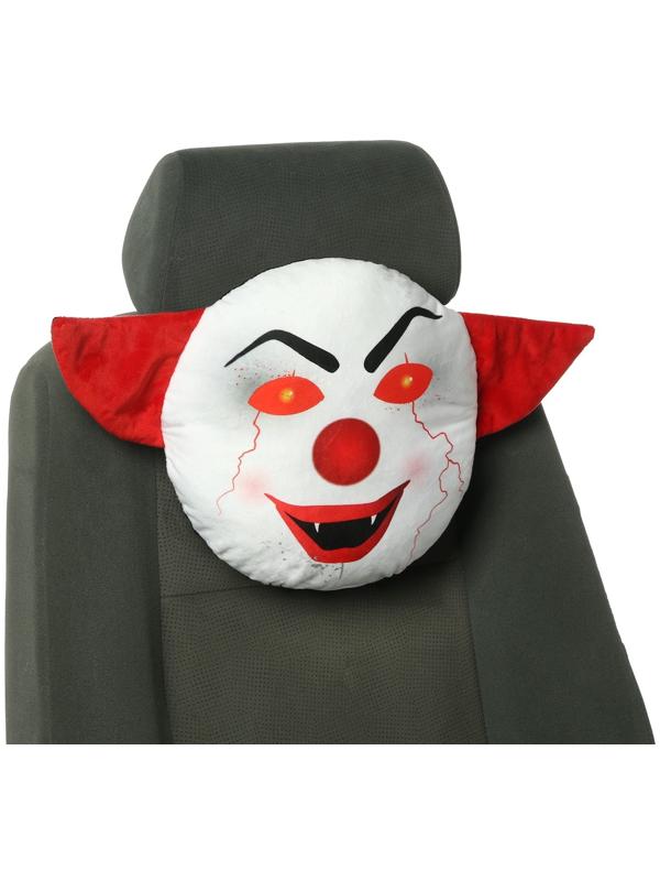 Подушка на подголовник МАТЕХ 18+ LINE, Клоун молнии, 30 х 30 х 10 см, черно-красный