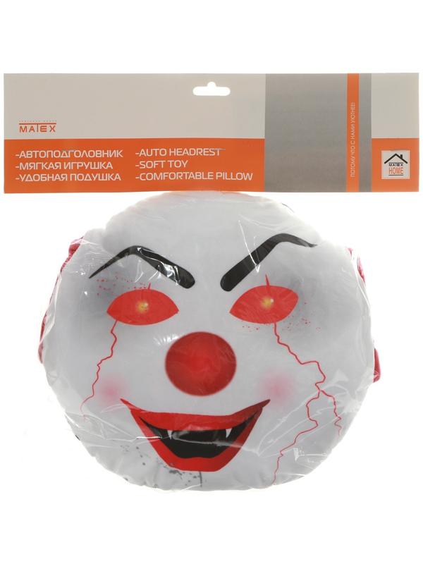 Подушка на подголовник МАТЕХ 18+ LINE, Клоун молнии, 30 х 30 х 10 см, черно-красный