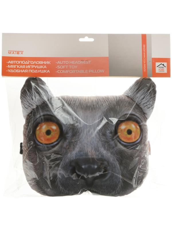 Подушка на подголовник МАТЕХ ANIMALS LINE, Лемур, 30 х 25 х 10 см, серый