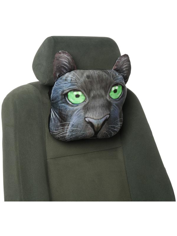 Подушка на подголовник МАТЕХ ANIMALS LINE, Пантера, 30 х 25 х 10 см, черный, зеленый