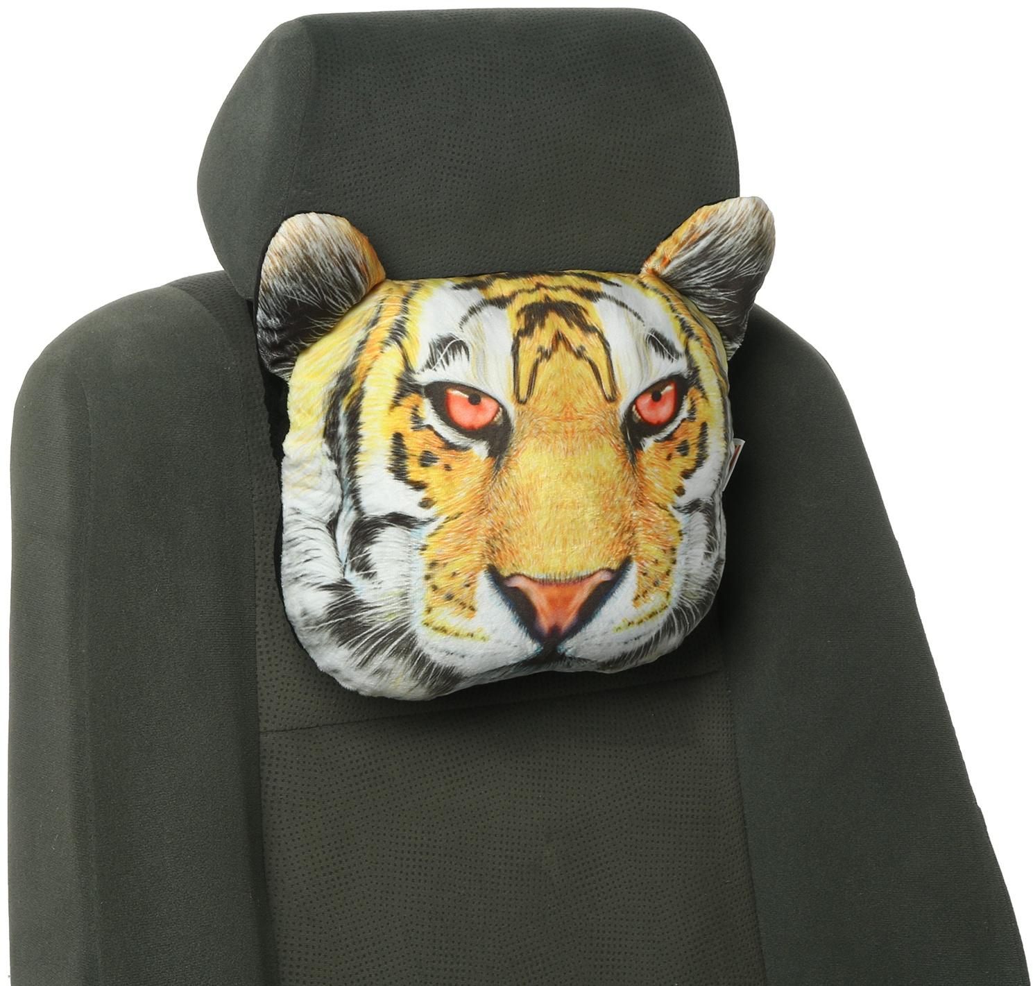 Подушка на подголовник МАТЕХ ANIMALS LINE, Тигр, 30 х 25 х 10 см, оранжевый, черный