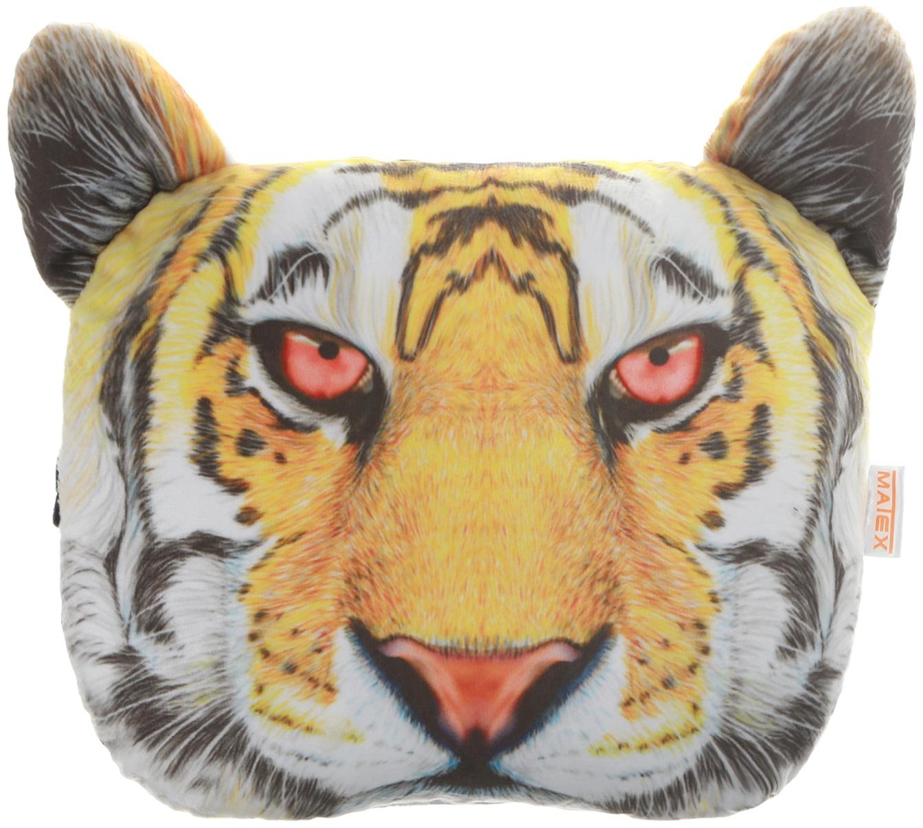Подушка на подголовник МАТЕХ ANIMALS LINE, Тигр, 30 х 25 х 10 см, оранжевый, черный