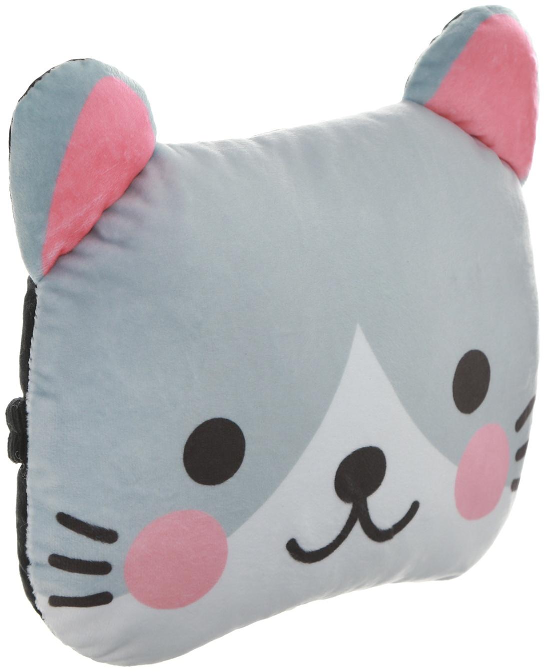 Подушка на подголовник МАТЕХ CUTIE LINE, 30 х 25 х 10 см, серый, розовый