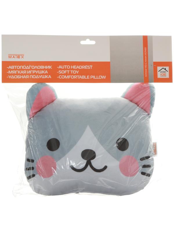 Подушка на подголовник МАТЕХ CUTIE LINE, 30 х 25 х 10 см, серый, розовый