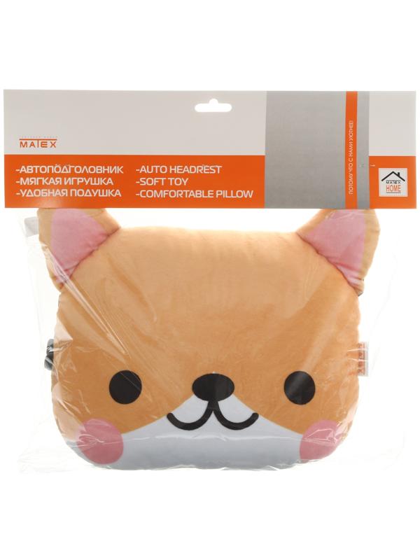 Подушка на подголовник МАТЕХ CUTIE LINE, 30 х 25 х 10 см, коричневый, белый