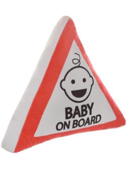 Подушка автомобильная МАТЕХ ATTENTION LINE, BABY ON BOARD, 35 х 35 х 10 см, белый