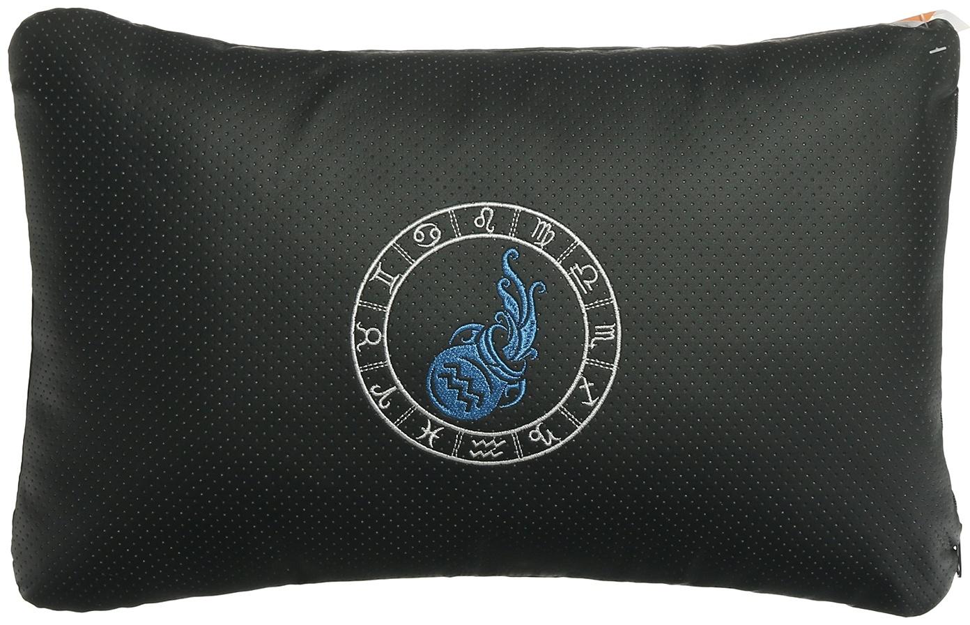 Подушка автомобильная МАТЕХ ЗНАКИ ЗОДИАКА LINE, ВОДОЛЕЙ, 45 х 28 х 12 см, черный