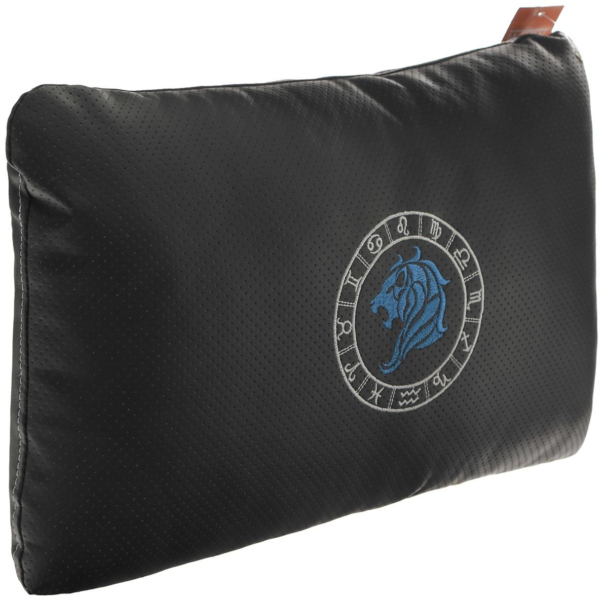 Подушка автомобильная МАТЕХ ЗНАКИ ЗОДИАКА LINE, ЛЕВ, 45 х 28 х 12 см, черный