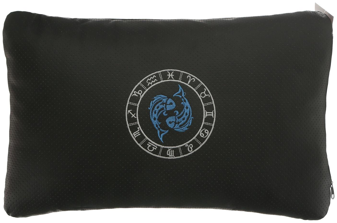 Подушка автомобильная МАТЕХ ЗНАКИ ЗОДИАКА LINE, РЫБЫ, 45 х 28 х 12 см, черный