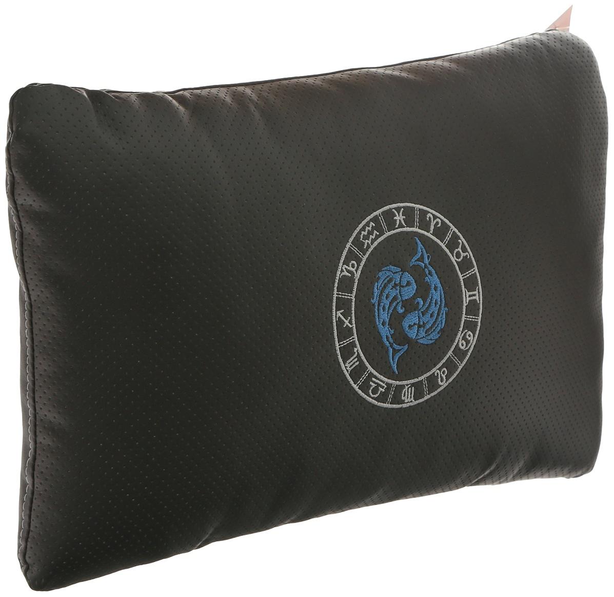 Подушка автомобильная МАТЕХ ЗНАКИ ЗОДИАКА LINE, РЫБЫ, 45 х 28 х 12 см, черный