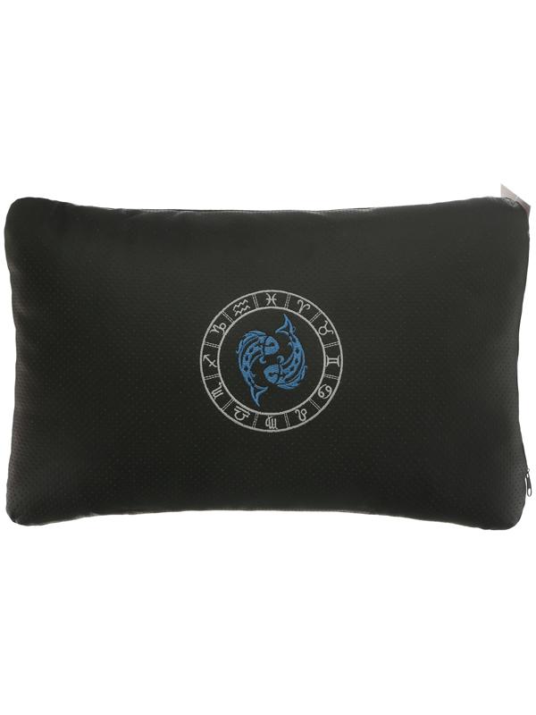 Подушка автомобильная МАТЕХ ЗНАКИ ЗОДИАКА LINE, РЫБЫ, 45 х 28 х 12 см, черный