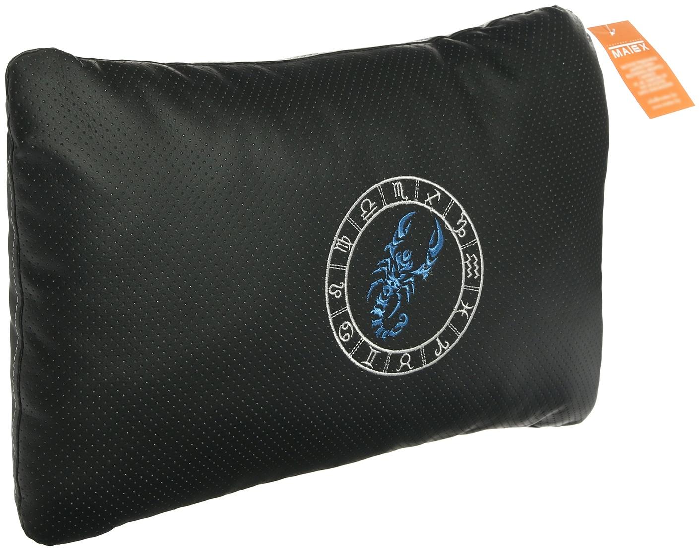 Подушка автомобильная МАТЕХ ЗНАКИ ЗОДИАКА LINE, СКОРПИОН, 45 х 28 х 12 см, черный