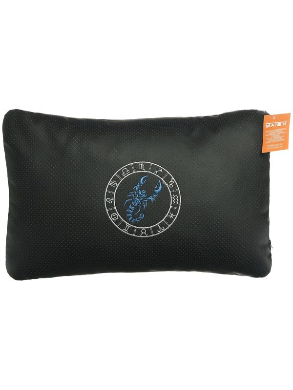 Подушка автомобильная МАТЕХ ЗНАКИ ЗОДИАКА LINE, СКОРПИОН, 45 х 28 х 12 см, черный