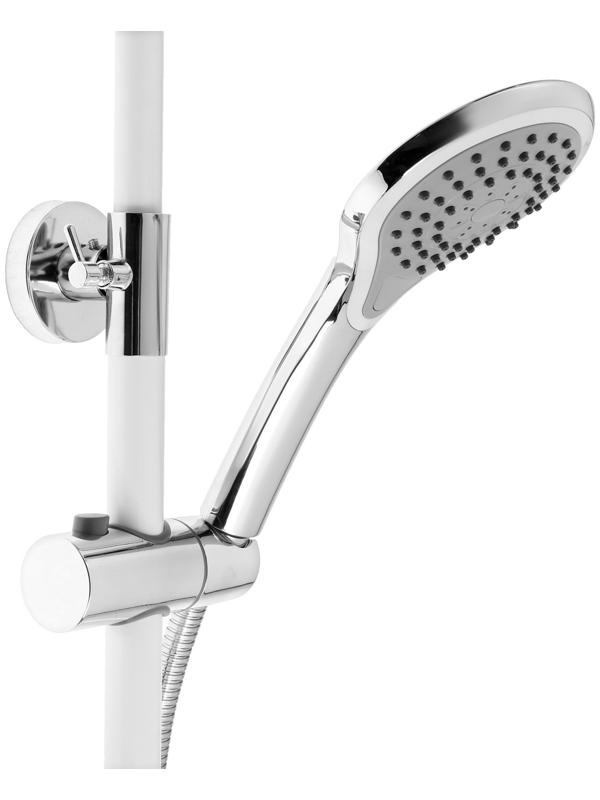 Душевая система ZEIN Z1012, смеситель, тропическая и ручная лейка, латунь, белый/хром