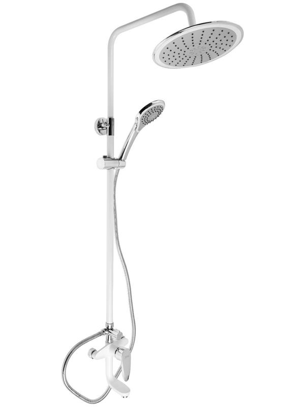 Душевая система ZEIN Z1012, смеситель, тропическая и ручная лейка, латунь, белый/хром