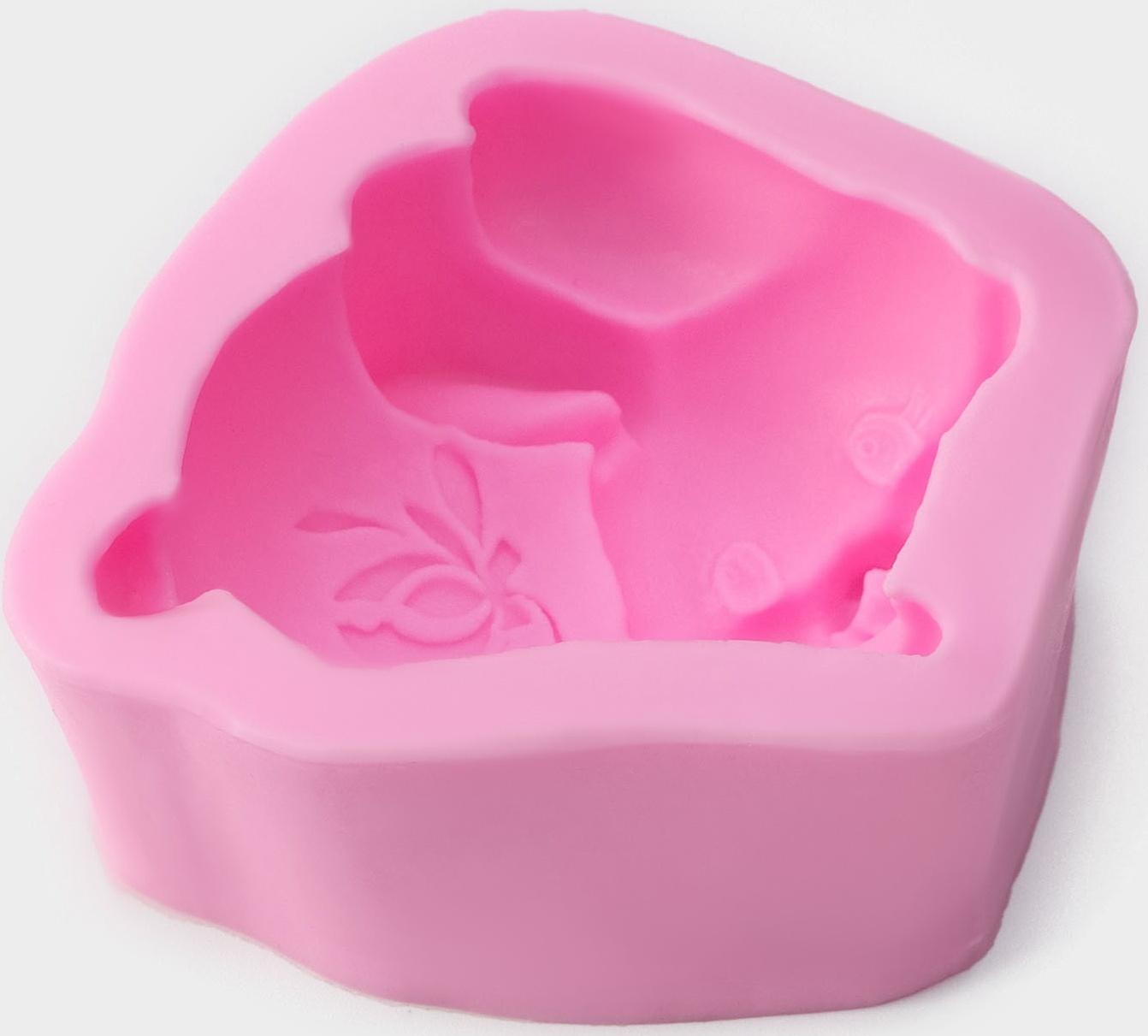 Силиконовый молд Доляна «Зайчик», 9,5×8,2×4 см, цвет розовый