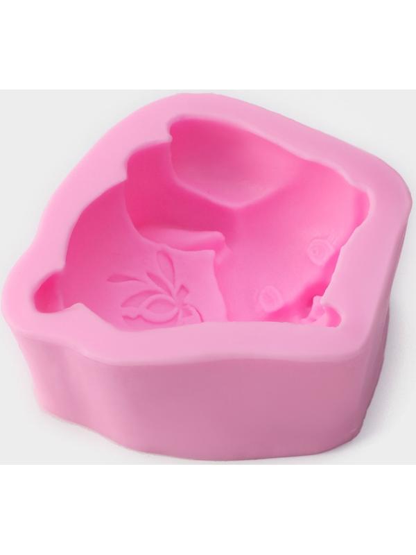 Силиконовый молд Доляна «Зайчик», 9,5×8,2×4 см, цвет розовый