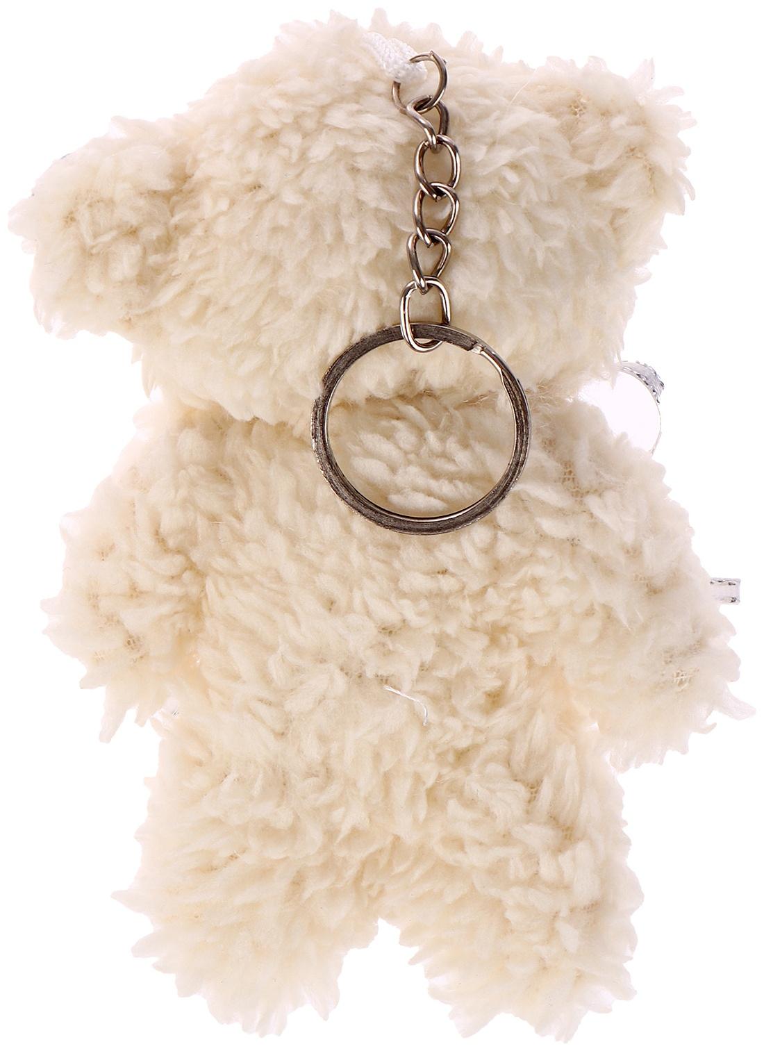 Мягкая игрушка «Мишутка с цветами» на брелоке, 11 см, цвет МИКС