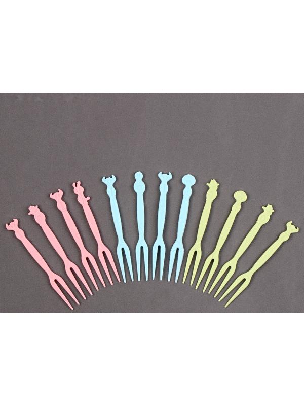 Шпажки «Зверюшки», набор 12 шт., 9 см, цвет МИКС