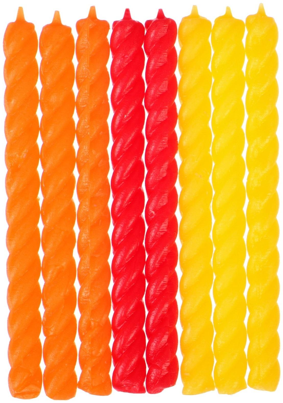 Набор витых свечей в торт, 8 штук 