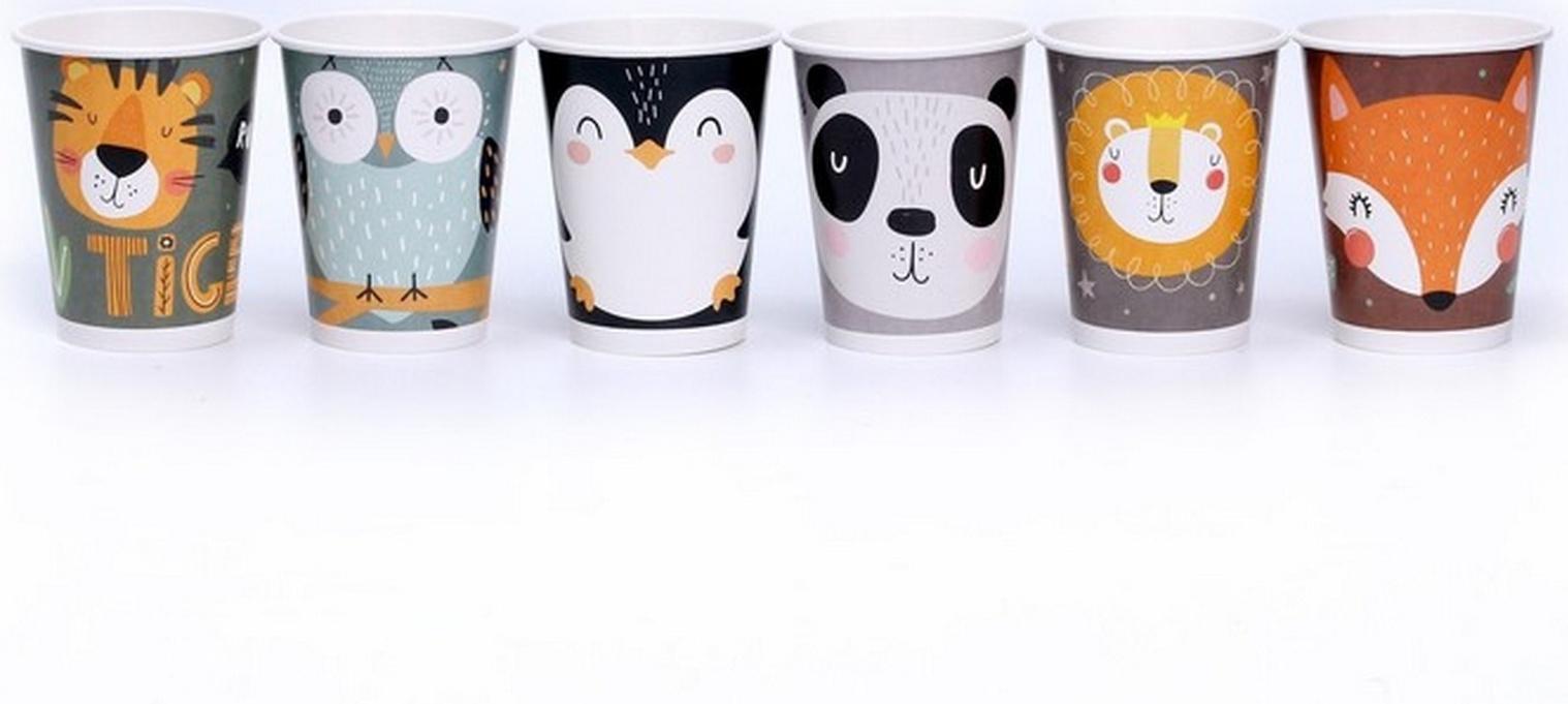 Набор бумажных стаканов Хэппи Зоо, в т/у пленке, 6 шт., 250 мл