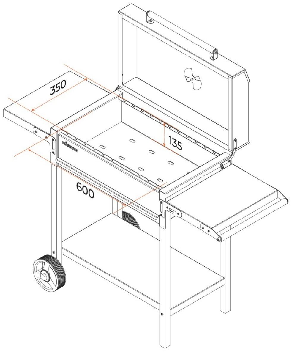 Мангал МАН 205, 2 мм, 128,5 х 52 х 90 см