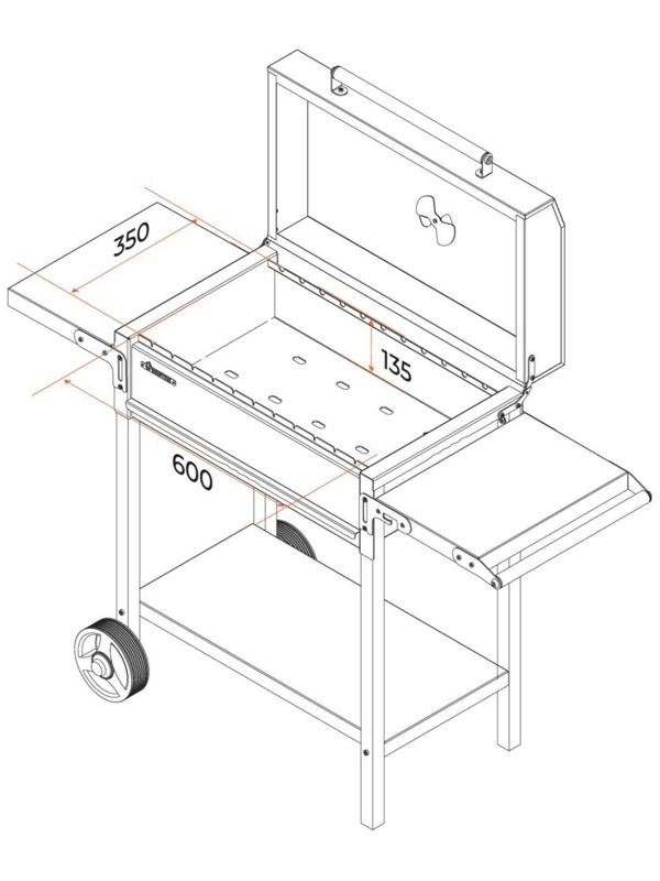 Мангал МАН 205, 2 мм, 128,5 х 52 х 90 см