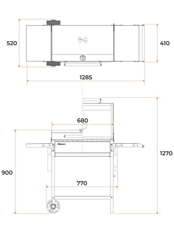 Мангал МАН 205, 2 мм, 128,5 х 52 х 90 см