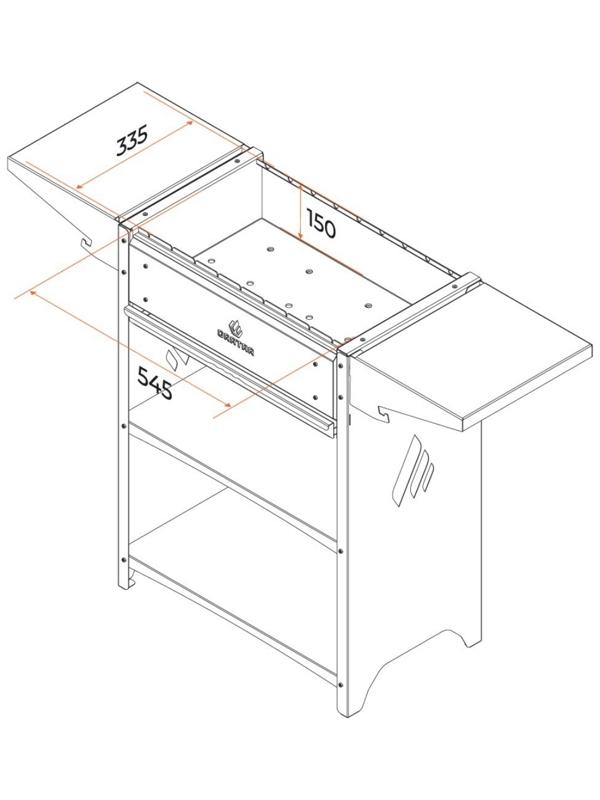 Мангал Family Optima FO 2000, 2 мм, 133,2 х 39,4 х 91,9 см