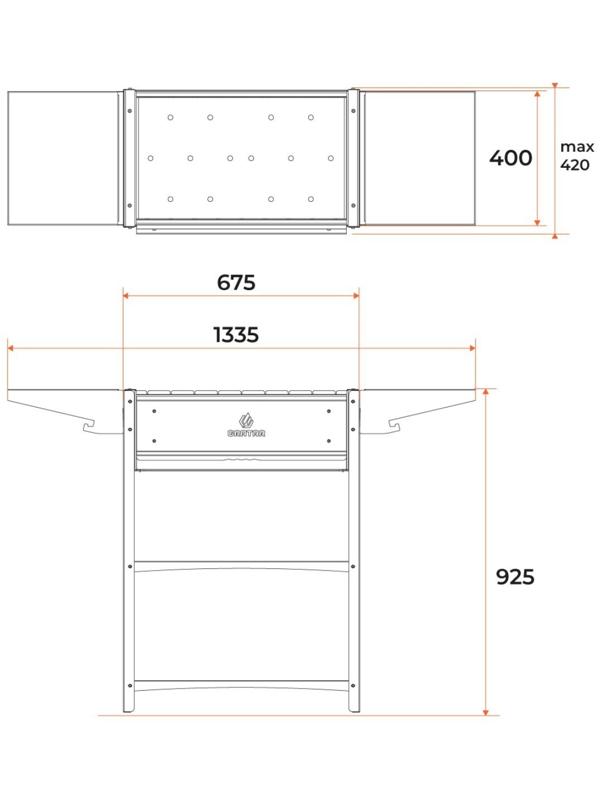 Мангал Family Optima FO 2000, 2 мм, 133,2 х 39,4 х 91,9 см