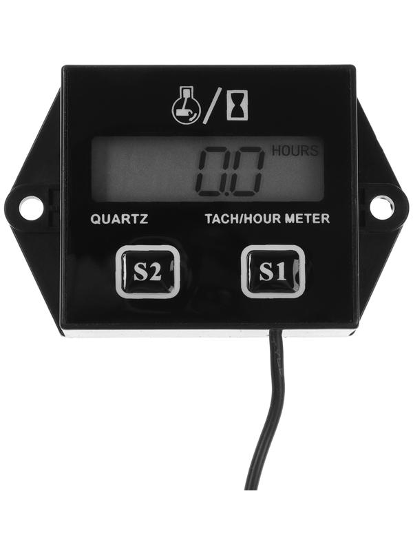 Счетчик моточасов, тахометр, ЖК-дисплей, IP67, черный