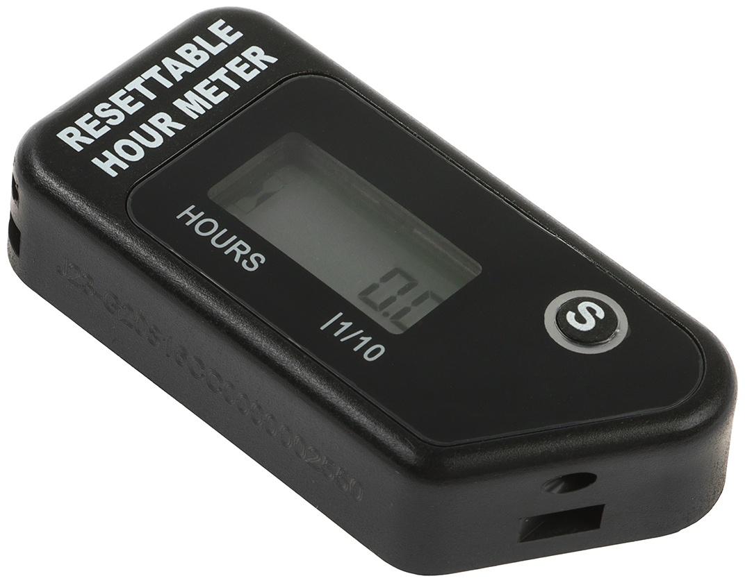 Счетчик моточасов, беспроводной, ЖК-дисплей, IP67, черный