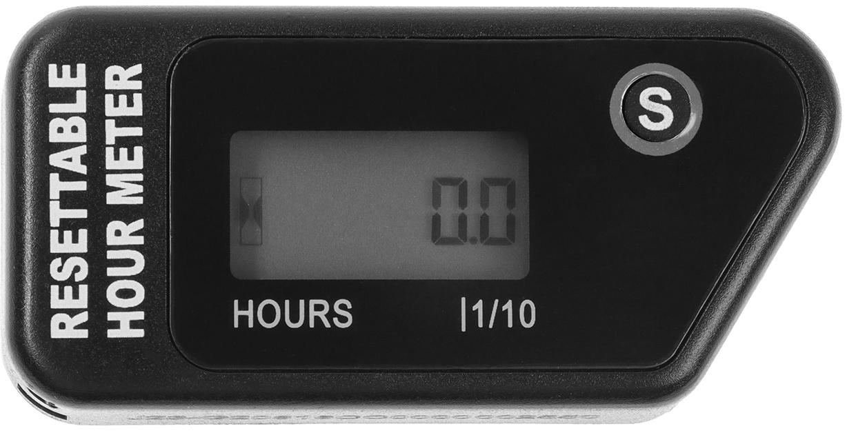 Счетчик моточасов, беспроводной, ЖК-дисплей, IP67, черный