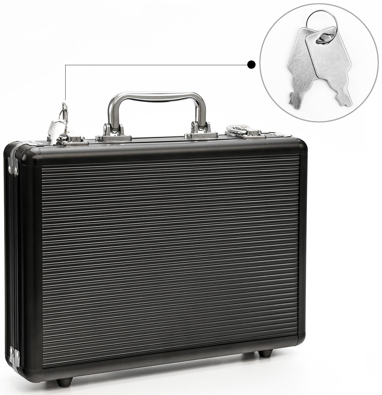 Металлический кейс, 30 х 21 х 6.5 см, черный