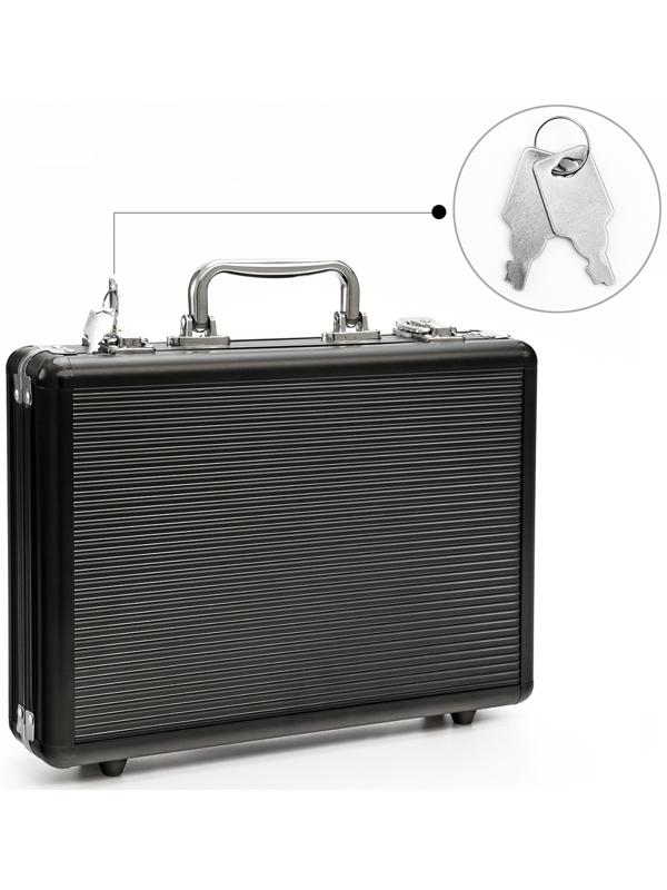 Металлический кейс, 30 х 21 х 6.5 см, черный